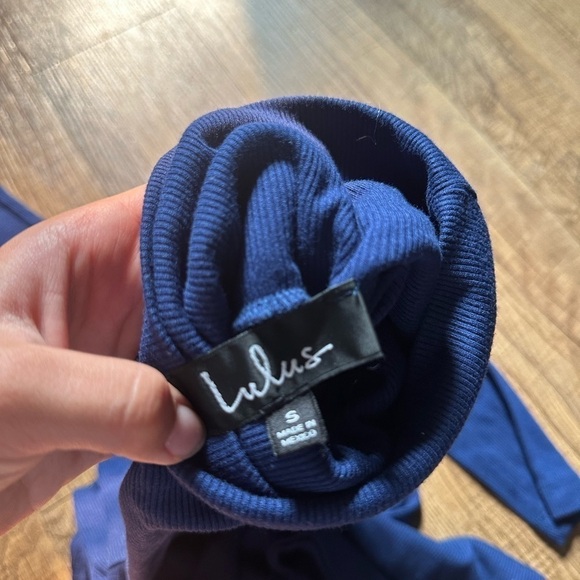 LULU’S High Hopes Navy Blue Long Sleeve Bodycon Dress - Picture 3 of 3